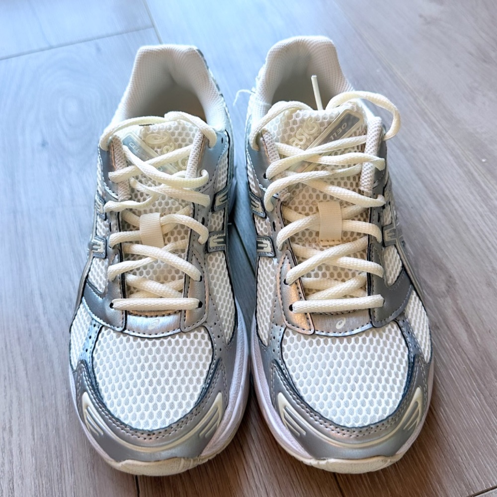 !!! LIKE NEW ASICS Gel-1130 Cream Pure Silver White Sneakers Runner Lifestyl… - Picture 7 of 8
